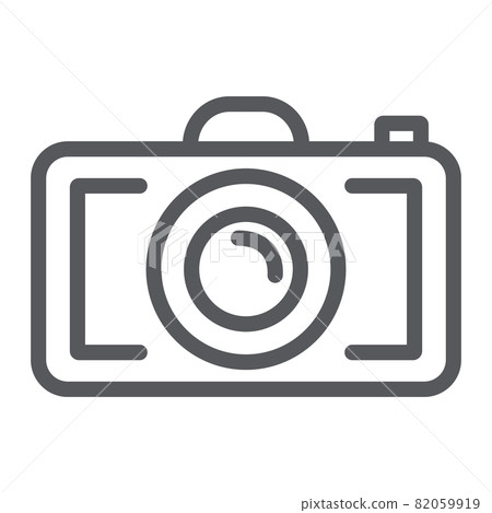 Camera line icon, photography and shoot, photo sign, vector graphics, a linear pattern on a white background, eps 10. Camera line icon, photography and shoot, photo sign, vector graphics, a linear pattern on a white background, eps 10. 82059919