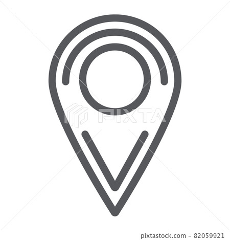 Location line icon, pin and navigation, map marker sign, vector graphics, a linear pattern on a white background, eps 10. 82059921