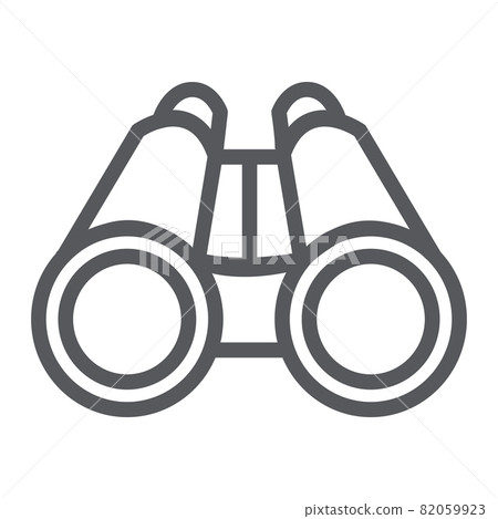 Binoculars line icon, optical and zoom, surveillance sign, vector graphics, a linear pattern on a white background, eps 10. Binoculars line icon, optical and zoom, surveillance sign, vector graphics, a linear pattern on a white background, eps 10. 82059923