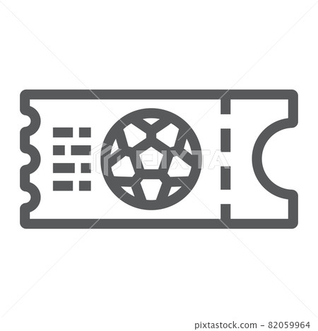 Soccer ticket line icon, game and play, football ticket sign, vector graphics, a linear pattern on a white background, eps 10. Soccer ticket line icon, game and play, football ticket sign, vector graphics, a linear pattern on a white background, eps 10. 82059964