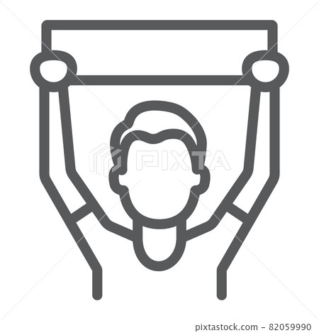 Soccer fan line icon, sport and person, football fan sign, vector graphics, a linear pattern on a white background, eps 10. Soccer fan line icon, sport and person, football fan sign, vector graphics, a linear pattern on a white background, eps 10. 82059990