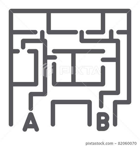 Evacuation plan line icon, evacuate and emergency, fire escape plan sign, vector graphics, a linear pattern on a white background, eps 10. Evacuation plan line icon, evacuate and emergency, fire escape plan sign, vector graphics, a linear pattern on a white background, eps 10. 82060070