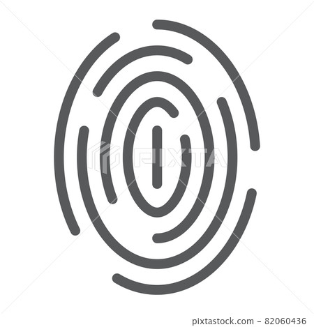 Fingerprint line icon, scan and thumbprint, id sign, vector graphics, a linear pattern on a white background, eps 10. Fingerprint line icon, scan and thumbprint, id sign, vector graphics, a linear pattern on a white background, eps 10. 82060436