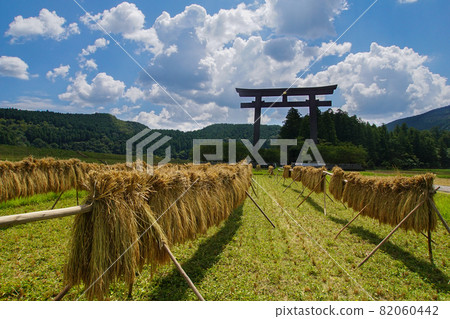和歌山縣田邊市本宮町熊野本宮大社秋天的大齋原景色 和歌山縣田邊市本宮町熊野本宮大社秋天的大齋原景色 82060442