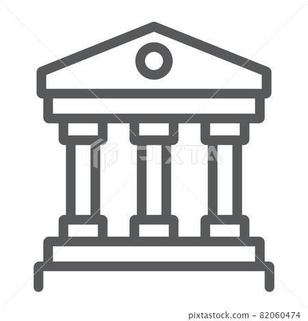 Court house line icon, institution and architecture, bank building sign, vector graphics, a linear pattern on a white background, eps 10. 82060474