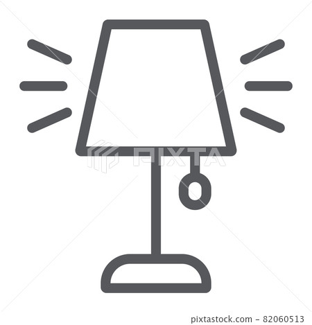 Table lamp line icon, appliance and furniture, light sign, vector graphics, a linear pattern on a white background, eps 10. Table lamp line icon, appliance and furniture, light sign, vector graphics, a linear pattern on a white background, eps 10. 82060513