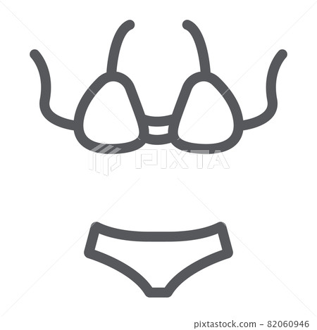 Swimsuit line icon, swimwear and fashion, bikini sign, vector graphics, a linear pattern on a white background, eps 10. 82060946