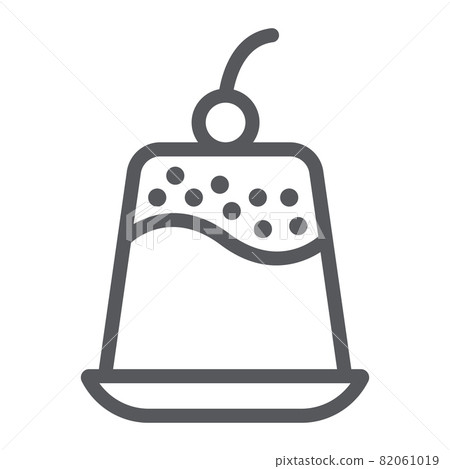 Pudding line icon, sweet and food, dessert sign, vector graphics, a linear pattern on a white background, eps 10. 82061019