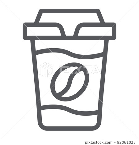 Coffe street cup line icon, coffee and drink, paper cup sign, vector graphics, a linear pattern on a white background, eps 10. Coffe street cup line icon, coffee and drink, paper cup sign, vector graphics, a linear pattern on a white background, eps 10. 82061025