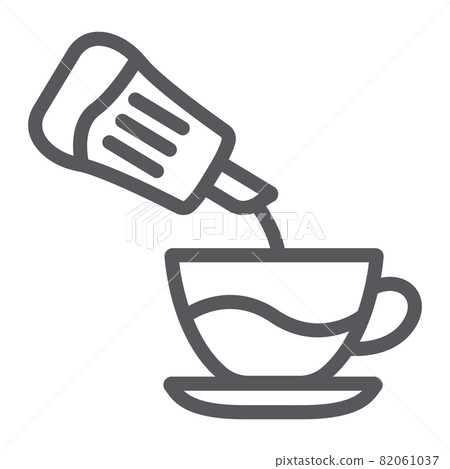 Sugar line icon, drink and sweet, sugar and cup sign, vector graphics, a linear pattern on a white background, eps 10. 82061037