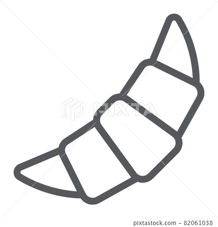 Croissant line icon, pastry and food, bun sign, vector graphics, a linear pattern on a white background, eps 10. 82061038
