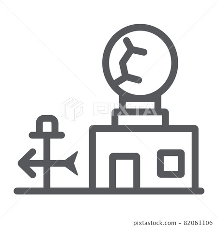 Weather station line icon, anemometer and forecast, meteorogical station sign, vector graphics, a linear pattern on a white background, eps 10. 82061106