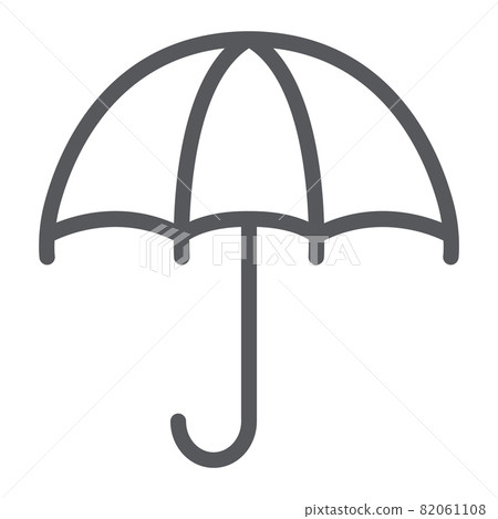 Umbrella line icon, weather and protection, parasol sign, vector graphics, a linear pattern on a white background, eps 10. 82061108