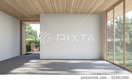 Modern contemporary loft empty room with open door to garden 3d render Modern contemporary loft empty room with open door to garden 3d render 82062800