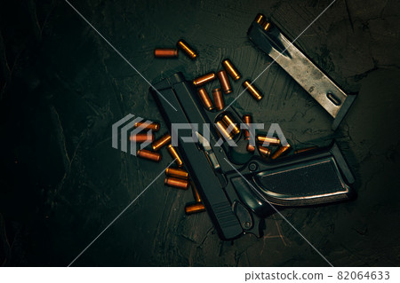 Automatic firearms with bullets. Automatic firearms with bullets. 82064633