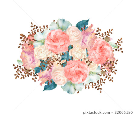 華麗的水彩花束 插圖素材 圖庫