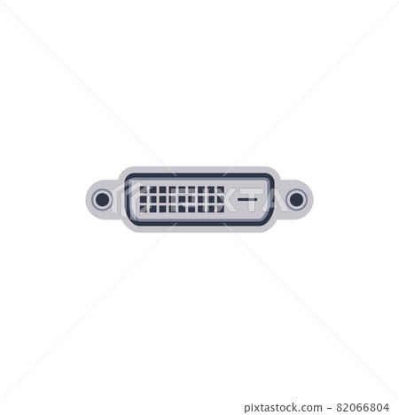 DVI-D pc universal connector icon. Vector graphic illustration of Port in flat style. 82066804