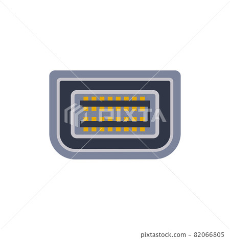 Mini DVI pc universal connector icon. Vector graphic illustration of Port in flat style. 82066805