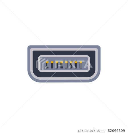Mini VGA pc universal connector icon. Vector graphic illustration of Port in flat style. 82066809