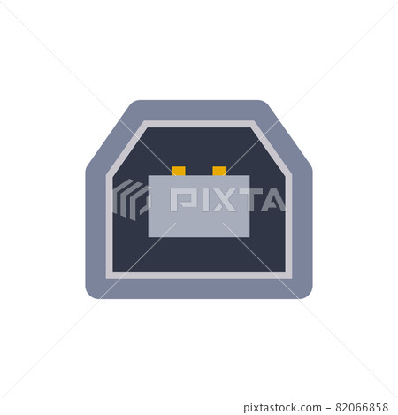 USB B 2.0 pc universal connector icon. Vector graphic illustration of Port in flat style. 82066858