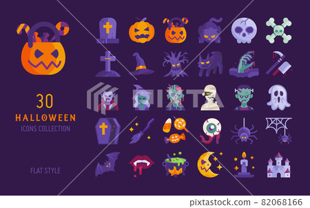 halloween icon flat design vector set halloween icon flat design vector set 82068166