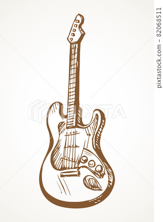 Electric guitar. Vector drawing icon Electric guitar. Vector drawing icon 82068511