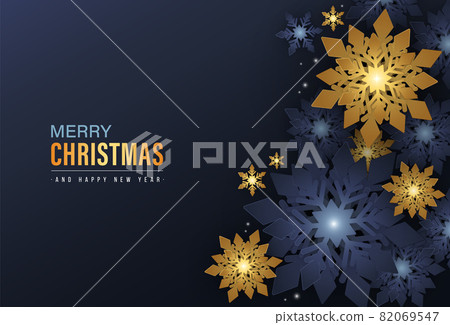 Elegant navy blue gold background with overlap Vector Image