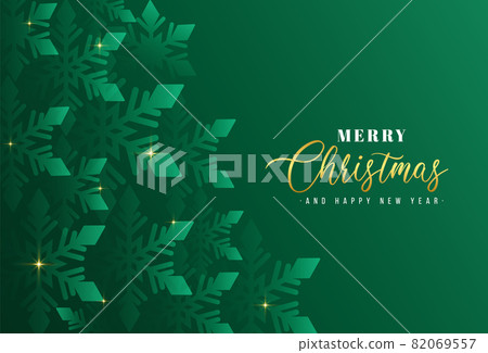 Abstract green gradient snowflake pattern background. Modern simple overlap snowflake texture creative design. Merry christmas and happy new year concept. Vector illustration 82069557