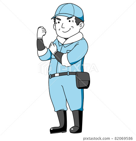 An energetic silver generation man in work clothes (simple color) An energetic silver generation man in work clothes (simple color) 82069586