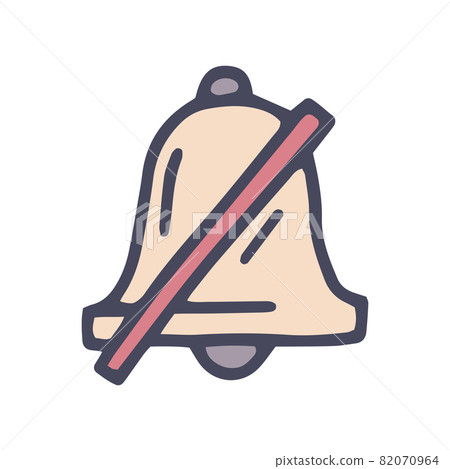silent mode color vector doodle simple icon 82070964