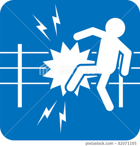 Pictogram of electric fence caution Pictogram of electric fence caution 82071105