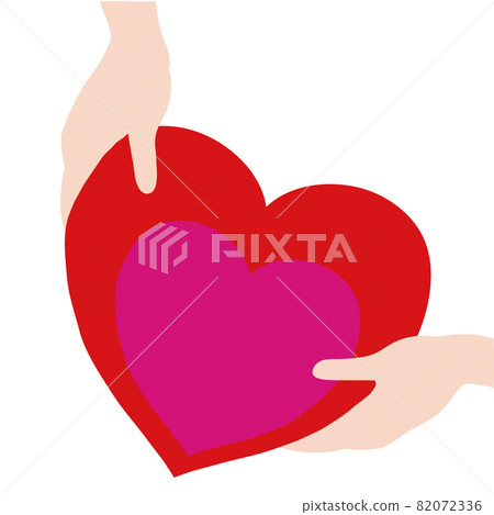 Illustration of handing a heart / Valentine, blood donation, donor 82072336