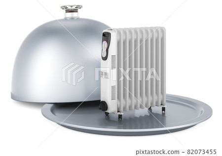 Restaurant cloche with oil heater, 3D rendering 82073455