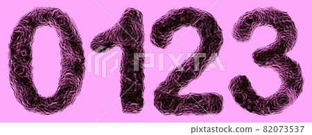 Bacteria in shape of 3D digits 0, 1, 2, 3 on violet background Bacteria in shape of 3D digits 0, 1, 2, 3 on violet background 82073537