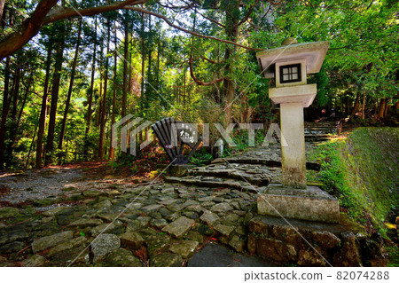 熊野古道，大門坂，寂靜的古道和燈籠，寂靜的日本風景，和歌山縣那智勝浦町 (1) 82074288
