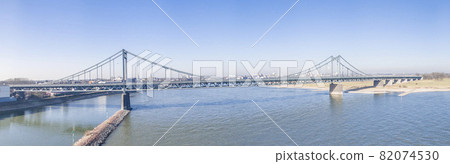 Aerial of the bridge between Krefeld and Duisburg 82074530