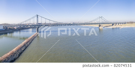Aerial of the bridge between Krefeld and Duisburg 82074531
