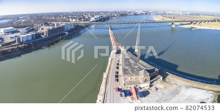 The historic harbour of Krefeld, aerial 82074533