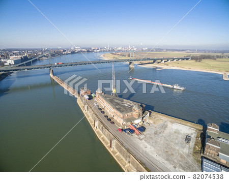 The historic harbour of Krefeld, aerial The historic harbour of Krefeld, aerial 82074538