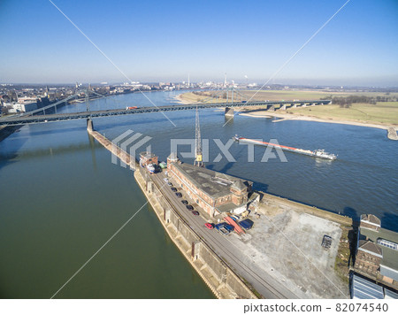 The historic harbour of Krefeld, aerial 82074540