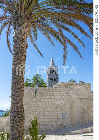 Famous Beautiful Rab town on Rab island in Croatia Famous Beautiful Rab town on Rab island in Croatia 82074542