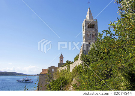 Famous Beautiful Rab town on Rab island in Croatia 82074544