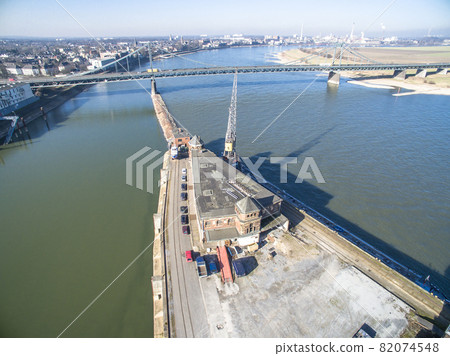 The historic harbour of Krefeld, aerial 82074548