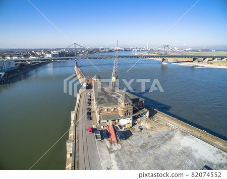 The historic harbour of Krefeld, aerial The historic harbour of Krefeld, aerial 82074552