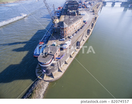 The historic harbour of Krefeld, aerial The historic harbour of Krefeld, aerial 82074557