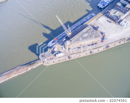 The historic harbour of Krefeld, aerial The historic harbour of Krefeld, aerial 82074561
