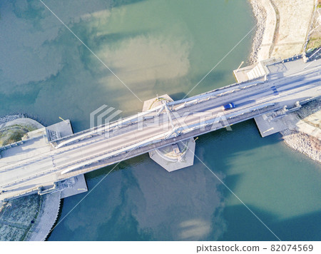 The historic draw bridge is connecting Linn with the Rhine harbour 82074569