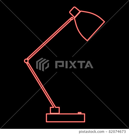 Neon lamp red color vector illustration flat - Stock Illustration ...