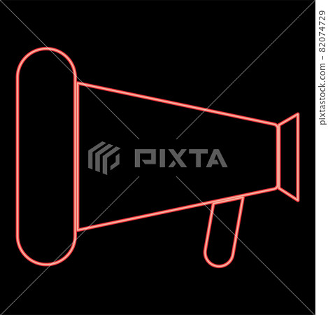 Neon loud speaker or megaphone red color vector  82074729