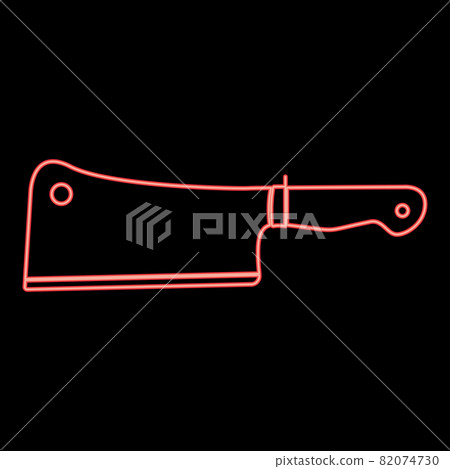 Neon meat knife red color vector illustration  82074730